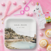 Chic Verona Adige Fluss Italy WasserfarbenWedding Pappteller (Party)