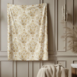 Chic Verziert Ivory Damask Subtile Watercolor Moti Fleecedecke