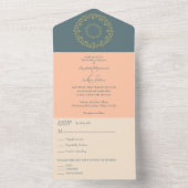 Chic Vibes Gold Wedding All In One Einladung (Innen Boden)