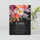 Chic Vibranly Floral Brautparty Einladung (Stehend Vorderseite)