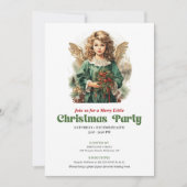Chic Victorian Christmas angel party invitation Einladung (Vorderseite)