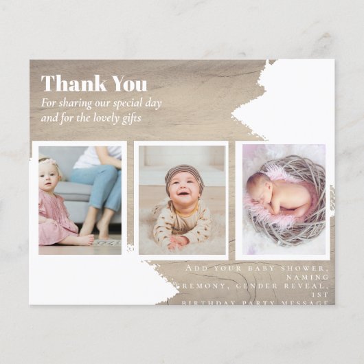 CHIC Vielen Dank, dass Sie FOTO COLLAGE Baby Cards (Vorderseite)