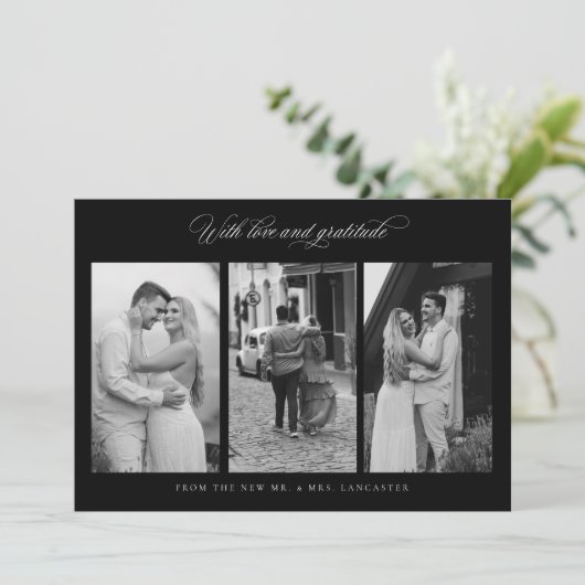 Chic Vielen Dank für Ihr Hochzeitsstift Foto Custo Dankeskarte (Stehend Vorderseite)