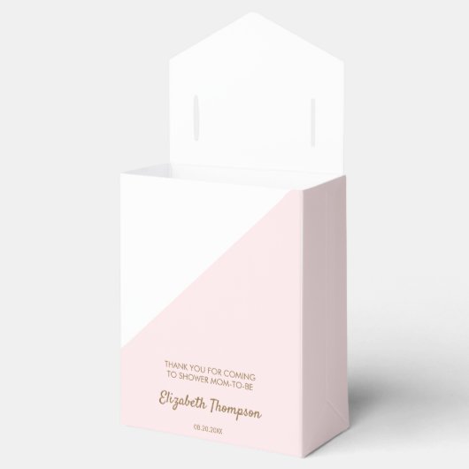 Chic Vielen Dank Pink Baby Dusche Pink Gold Gold Geschenkschachtel (Geöffnet)