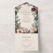 Chic Viktorianisch Royal Floral Wedding All In One Einladung (Innen Boden)