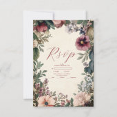 Chic Viktorianisch Royal Floral Wedding RSVP Karte (Vorderseite)