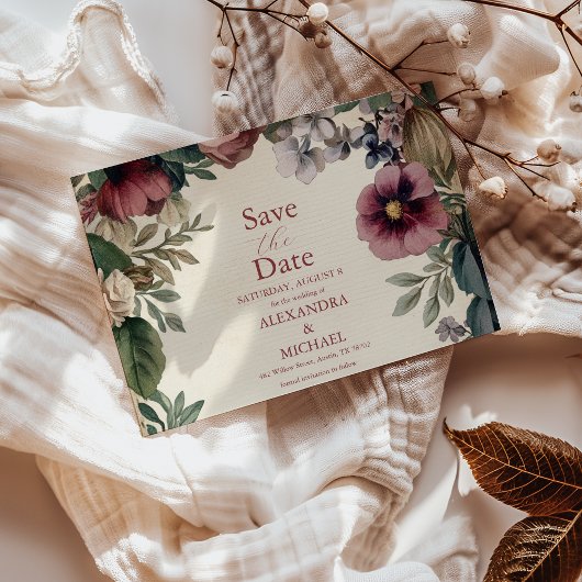 Chic Viktorianisch Royal Floral Wedding Save The Date