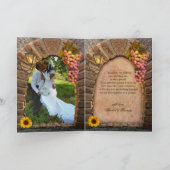 Chic Vineyard Wine Wedding Foto Danke Karte (Innenseite)