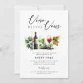 Chic Vino Before Vows Foto Brautparty Einladung (Vorderseite)