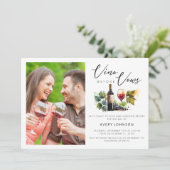 Chic Vino Before Vows Foto Brautparty Weingarten Einladung (Stehend Vorderseite)