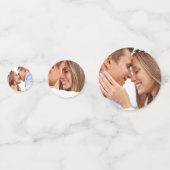 Chic Vino Before Vows Schwarz-weiße Foto Initialen Konfetti (Rückseiten)