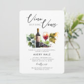 Chic Vino Before Vows Weinkultur und Erde Weinrout Einladung (Stehend Vorderseite)