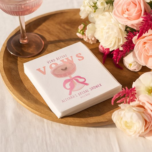 Chic Vino Vor den Gelübden Rosa Wein Bogen Jungges Serviette