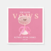 Chic Vino Vor den Gelübden Rosa Wein Bow Brautpart Serviette (Vorderseite)
