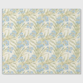 Chic Vintag Blue Iris Geschenkpapier (Flach)