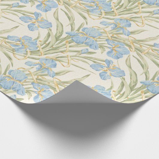 Chic Vintag Blue Iris Geschenkpapier (Ecke)