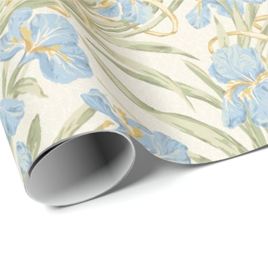 Chic Vintag Blue Iris Geschenkpapier (Rolleneckpunkt)