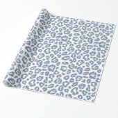 Chic Vintag Blue Leopard Print Pattern Geschenkpapier (Ungerollt)