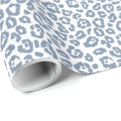 Chic Vintag Blue Leopard Print Pattern Geschenkpapier (Rolleneckpunkt)