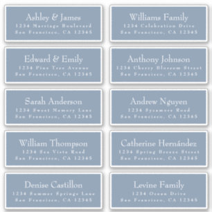 Chic Vintag Blue Wedding Guest Address Labels