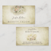 Chic Vintag boho Aquarell Blumenstrauß Visitenkarte (Vorne/Hinten)