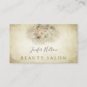 Chic Vintag boho Aquarell Blumenstrauß Visitenkarte (Vorderseite)