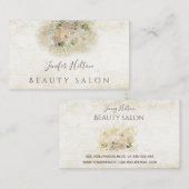 Chic Vintag boho Aquarell Blumenstrauß Visitenkarte (Vorne/Hinten)