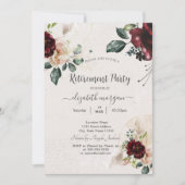 Chic Vintag Burgundy Blume Rentiment Party Einladung (Vorderseite)