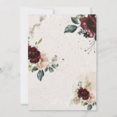 Chic Vintag Burgundy Blume Rentiment Party Einladung (Rückseite)