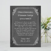 Chic Vintag Chalkboard Look Wedding Basket Sign (Stehend Vorderseite)