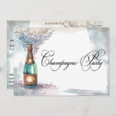 Chic Vintag Champagne Party Einladung (Vorne/Hinten)
