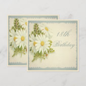 Chic Vintag Daisies 18. Geburtstag Einladung (Vorne/Hinten)