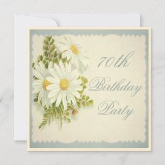 Chic Vintag Daisies 70. Geburtstag Einladung