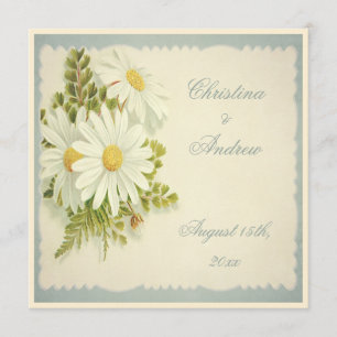 Chic Vintag Daisies Hochzeitsempfang Einladung