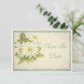 Chic Vintag Daisies Save the Date 18. (Stehend Vorderseite)