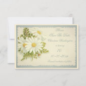 Chic Vintag Daisies Save the Date 70. (Rückseite)