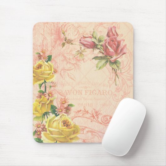 Chic Vintag Floral Mousepad (Mit Mouse)