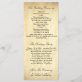 Chic Vintag geblüht Hochzeitsfeiern Programm (Rückseite)