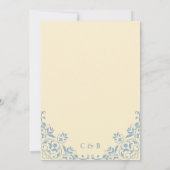 Chic Vintag Gelb Hochzeitsempfehlung Abendessen Einladung (Rückseite)