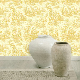 Chic Vintag-gelbe Jouileie gedruckt Tapete