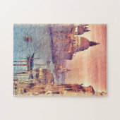 Chic Vintag Italien Venedig Kanal Pastel Wasserfar Puzzle (Horizontal)