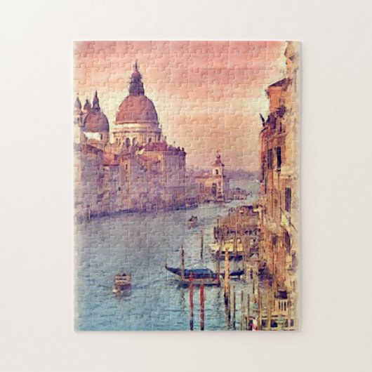 Chic Vintag Italien Venedig Kanal Pastel Wasserfar Puzzle (Vertikal)