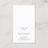 Chic Vintag Ivory White Marmor Visitenkarte (Rückseite)