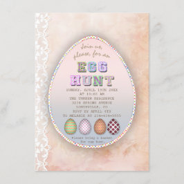 Chic Vintag Lace Old Paper Oaster Egg Jagen Party Einladung