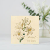 Chic Vintag Lily Blume Babydusche Einladung (Stehend Vorderseite)