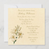 Chic Vintag Lily Blume Babydusche Einladung (Rückseite)