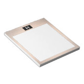 Chic Vintag Monogram Rose Gold Notepad Notizblock (angewinkelt)