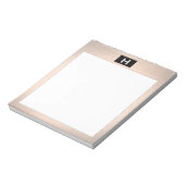 Chic Vintag Monogram Rose Gold Notepad Notizblock (Rotiert)