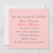 Chic Vintag Pink Blumendusche Einladung (Rückseite)