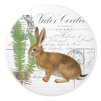 Chic Vintag Rabbit Fern Französisch Drehknopf Keramikknauf